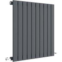Balterley Lucia Square Horizontal Single Panel Radiator 600mm x 586mm Anthracite in Grey