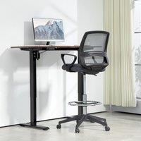 VINSETTO Draughtsman Chair Tall Office Chair with Adjustable Height Grey