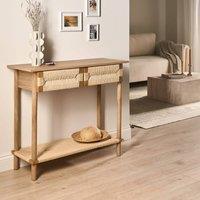 Wyld and Coco Console Table W94 x D36 x H78cm Light Brown Particle Board Woven