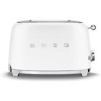 Smeg TSF01 Retro Matte Style 2 Slice Toaster in White