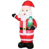 OUTSUNNY 8FT Inflatable Christmas Decoration with Bright LED Light, Red