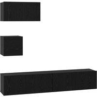 Berkfield Home TV Unit Set 4 pcs Black oak 80 x 30 x 30 cm Engineered wood