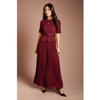Coast Women's Bandage Pleated Trouser Jumpsuit in Oxblood | Size: 14