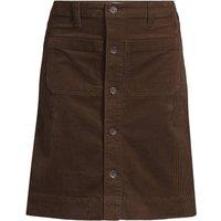 Lands' End Women's Corduroy Button Through Skirt in Dark Brown | Size: 20