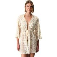 Penti Women's Oversized Lace Midi Cover-Up in Ecru | Size: Medium/Large