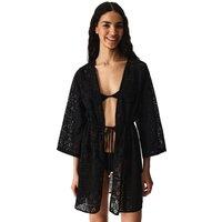 Penti Women's Oversized Lace Beach Kimono in Black