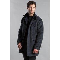 Kensington Eastside Men's Faux Wool Funnel Neck Coat in Grey | Size: Large