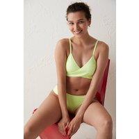 Penti Women's Neon Lively Ruched Hipster Bikini Bottom in Lime | Size: XS
