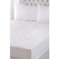 BHS Hotel Collection Cotton Mattress Protector in White | Size: Single