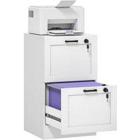 Rolipo 2-Drawer Lockable Filing Cabinet in White