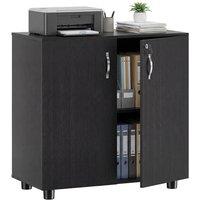 Rolipo 2-Tier Lockable Office Storage Cabinet in Black
