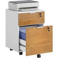 Rolipo 2-Drawer Lockable Filing Cabinet in Brown