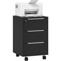 Rolipo 3-Drawer Lockable Filing Cabinet in Black