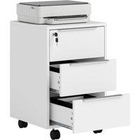 Rolipo 3-Drawer Lockable Filing Cabinet in White