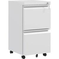 Rolipo 2-Drawer Lockable Filing Cabinet With Adjustable Hanging Rail in White