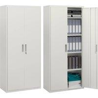 Rolipo 5-Shelf Lockable Steel Office Storage Cabinet in White