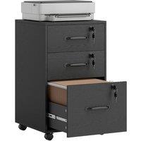 Rolipo 3-Drawer Wood Effect Filing Cabinet in Black