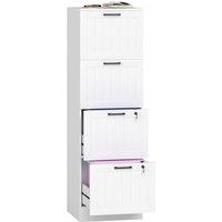 Rolipo 4-Drawer Lockable Filing Cabinet With A4 Letter Hanging Rails in White