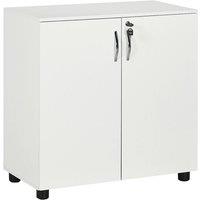 Rolipo 2-Tier Lockable Office Storage Cabinet in White