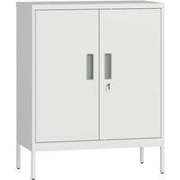 Rolipo Lockable Metal Storage Cabinet With Adjustable Shelves in White
