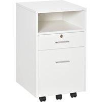 Rolipo 2-Drawer Lockable Mobile Filing Cabinet With Wheels in White