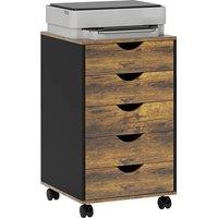 Rolipo 5-Drawer Office Filing Cabinet in Brown