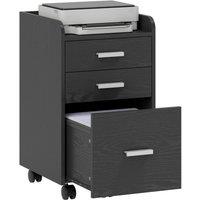 Rolipo 3-Drawer Mobile Filing Cabinet With A4 Letter Hanging Files in Black