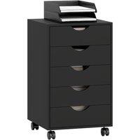 Rolipo 5-Drawer Office Filing Cabinet in Black