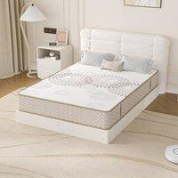 Rolipo 25cm 4ft6 Double Pocket Sprung Mattress, Flippable Dual Firmness in White