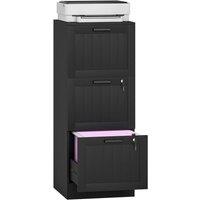 Rolipo 3-Drawer Lockable Filing Cabinet With A4 Letter Hanging Rails in Black