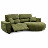 Furnishings For Less UK Denton Green Right Hand Electric Recliner Chaise Sofa Chenille Fabric