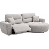 Furnishings For Less UK Denton Grey Right Hand Electric Recliner Chaise Sofa Chenille Fabric