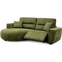 Furnishings For Less UK Denton Green Left Hand Electric Recliner Chaise Sofa Chenille Fabric