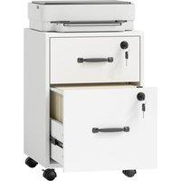 Rolipo 2-Drawer Mobile Filing Cabinet With Letter Hanging File Storage in White