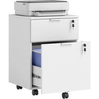 Rolipo 2-Drawer Lockable Filing Cabinet in White