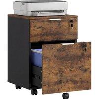 Rolipo 2-Drawer Lockable Filing Cabinet in Brown
