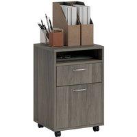 Rolipo 2-Drawer Mobile Filing Cabinet & Printer Stand With Open Shelf in Grey