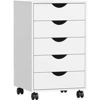 Rolipo 5-Drawer Office Filing Cabinet in White