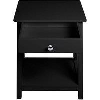 Garden Sanctuary Wooden One Drawer Bedside Table in Black