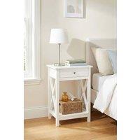 Garden Sanctuary Wooden One Drawer Bedside Table in White