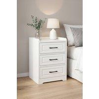 Garden Sanctuary Modern 3-Drawer MDF Bedside Table in White