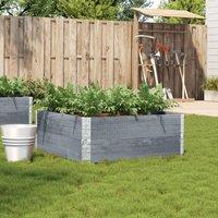 Berkfield Home Garden Planter Grey 100x100 cm Solid Wood Pine