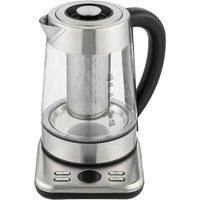 Rolipo 1.7L Glass Electric Kettle with Tea Infuser & 3KW Fast Boil in Silver