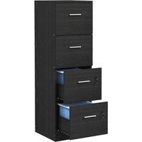 Rolipo 4-Drawer Lockable Filing Cabinet in Black