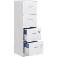 Rolipo 4-Drawer Lockable Filing Cabinet in White