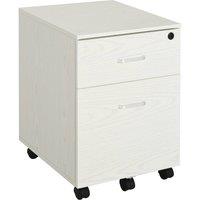 Rolipo 2-Drawer Lockable Mobile Filing Cabinet With 5 Wheels in White