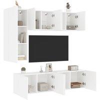 Berkfield Home 5 Piece TV Wall Units White Engineered Wood