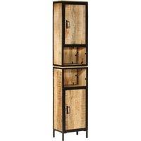 Berkfield Home Bathroom Cabinet 40x27x180 cm Iron & Solid Wood Mango in Brown | Size: 40 x 27 x 180 cm