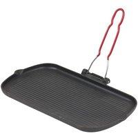 Invicta 37cm Rectangular Smooth Grill Pan - Black