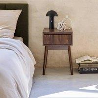 sweeek Wood decor one drawer bedside table in Dark Brown